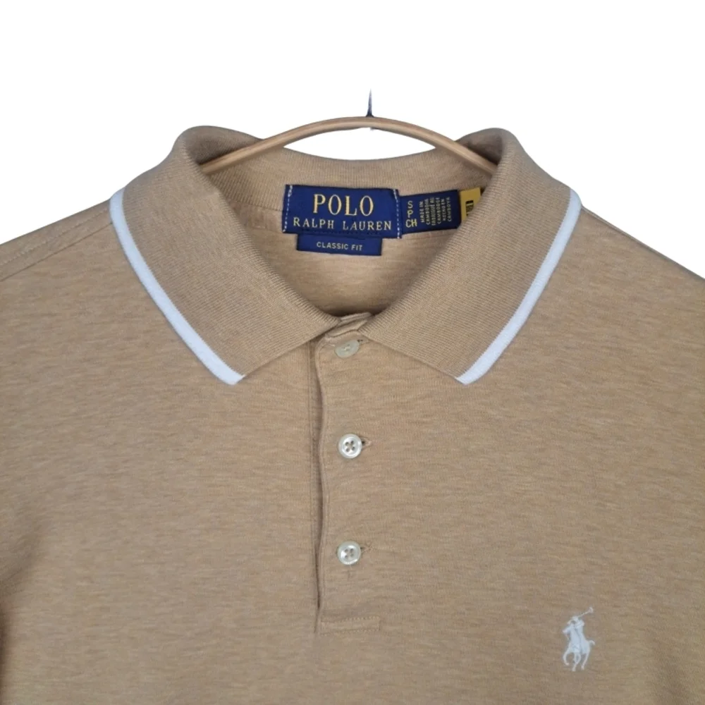 Polo Ralph Lauren Men's S Classic-Fit Soft-Touch Cotton Polo Brown Heather